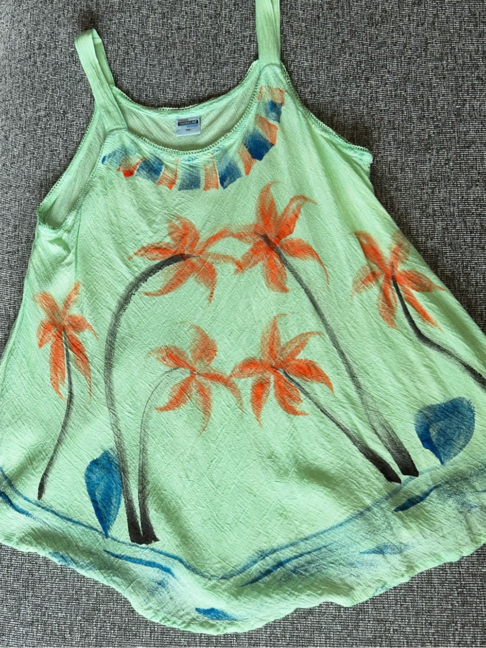 Shoreline hand painted loose tank from Hawaii size 1XL